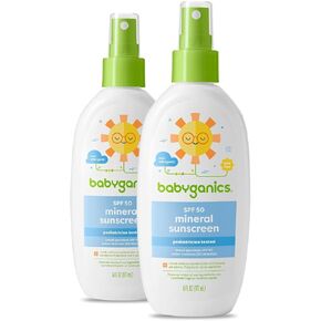 Babyganics SPF 50 Baby Sunscreen Lotion UVA UVB Protection | Water Resistant |Non Allergenic, 6 Fl Oz (Pack of 2)