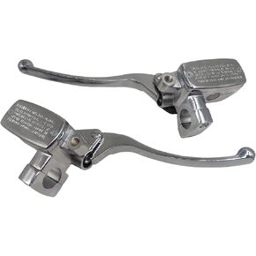 1" Left Right Front Motorcycle Handlebar Hydraulic Brake Clutch Master Cylinder Lever (Chrome) 25MM