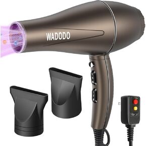Ionic Hair Dryer, 2200W Professional Blow Dryer Fast Drying Travel Hair Dryer, AC Motor Constant Temperature Low Noise Ion Hair Dryers Curly Hair Care Hairdryer Blowdryer for Women Men(Purple)