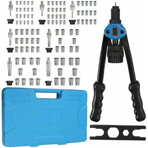 أداة الجوز برشام ، 13'HHALH RIVETER NUT STERTER - 110PCS NUTS BROSS HUSTER M3 -M12 و 7 METRIC BING مع حالة حمل وعرة