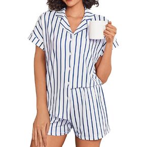 Ekouaer Womens Button Down Pajamas Set 2 قطعة من النوم