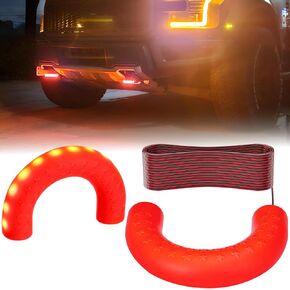 أغطية خطاف السحب مع 6000k LED ملاءمة لـ Ford F150 2004-2024 ، مقدمة غطاء Hitch مع إكسسوارات Toyota Tundra 2017-2021 (أحمر)