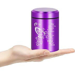 Small Urns for Human Ashes Keepsake Butterfly Mini Cremation Urns for Ashes Adult Female Male 2.75 Inch Funeral Memorial Sharing Urns, Purple Butterfly Urn