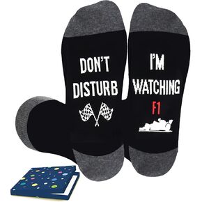 F1 Socks, Formula 1 Gifts, Racing Socks for Men,Women, Gifts for Racing Fans, Do Not Disturb I'm Watching F1