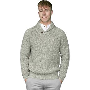 سترة Emerald Isle Aran Fisherman للرجال ، كابل متماسكة من طوق الشحوم المصنوع في أيرلندا (الولايات المتحدة ، ألفا ، متوسطة ، منتظمة ، عادية ، دقيق الشوفان)