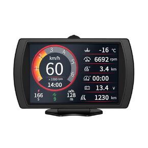 M90 Automotive Off-Road Slope Meter OBD-II & GPS Dual Mode Car HUD Head Up Display Multifunction Speedometer Odometer Built-in Vehicle Inclination Data Brightness Adjustable for All Vehicles
