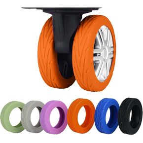 8 Pcs Luggage Wheel Cover, Carry On Luggage Suitcases Wheel Protector,Wear-Resistant, Anti-Noise, Silicone Protective Covers For Office chair (Black)