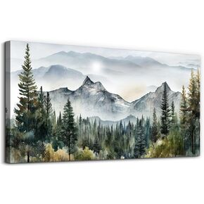hyidecorart Wall Art For Living Room Canvas Wall Decorations For Bedroom Large Size Office Wall Decor Abstract Mountain Scenery Paintings Wall Pictures Artworks Ready To Hang Home Decoration 24X48
