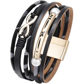 Long tiantian Leather Cuff Bracelet