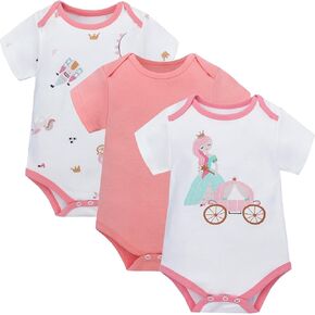 LAT 3 Pcs Baby Footie Pajamas，Infant Girls Boys One-Piece Footies Sleeper Newborn Cotton Sleepwear Outfits,zipper design in Saudi Arabia