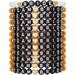 12 Pcs Team Bride Wedding Clay Bracelets Set for Women Jewelry