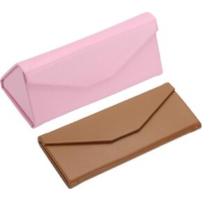 علبة نظارات Patikil قابلة للطي ، مثلث نظارات شمسية منظم العلبة بوريس نظارات صلبة للنساء (2 أجهزة كمبيوتر)