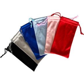 6 Pieces Soft Eyeglass Pouch Microfiber Sunglass Case Glasses Storage Bag Drawstring Pouch for Women Man, 3.5x7.1 Inch (MultiColor)