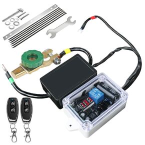 RV Remote Battery Disconnect Switch 12V Battery Off Switch مع LED Voltmeter Display Display Cut Off Switch Control Master Kill Switch Universal Camper Trailer SUV