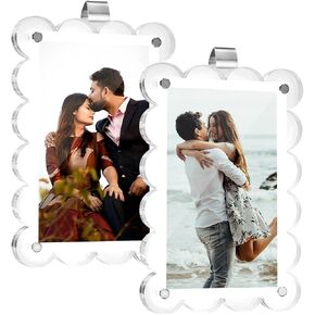 2pcs Car Sun Visor Photo Holder, Wavy Acrylic Car Visor Picture Frame Magnetic Photo Car Visor Clip Car Picture Holder Photo Display Accessories for Most Car Visors