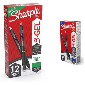 SHARPIE S-Gel, Gel Pens, Medium Point (0.7mm), Black Ink Gel Pen, 12 Count in Kuwait
