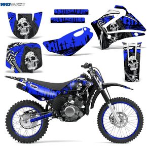 Wholesale Decals MX Dirt Bike Graphics kit Sticker Decal Compatible with Yamaha TTR125 2000-2007 - Reaper V2 Blue
