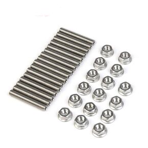 Stainless Exhaust Manifold Stud Bolt Kit Replacement for F150 F250 4.6 5.4 Liter V8 2 Manifolds Race Header Bolt Set m8 x 1.25 25mm（16 Pcs）