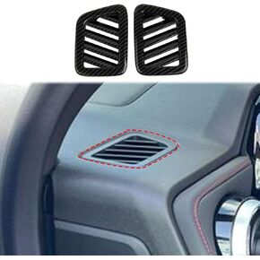 Korlot Carbon Fiber Style Dashboard Upper Side Air Outlet AC Vent Cover Trim Accessories for 2023-2025 Chevrolet Colorado/GMC Canyon