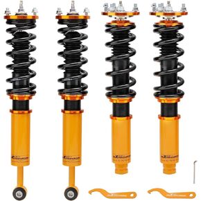 MaxPeedingrods Coilover لـ Honda Accord CL7/CL9 2003-2008 ، ل Acura TSX 2004-2008 ، 24 طريقة معلقة قابلة للتعديل قابلة للتعديل ، دعامات امتصاص الصدمات القابلة للتعديل ، وترتفع طقم الذهب