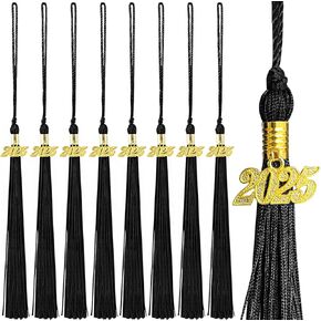 20Pcs Gold Graduation Tassels Academic Grad Cap Hat Tassel with 2025 Gold Charm for 2025 Graduation Ceremonies Accessories