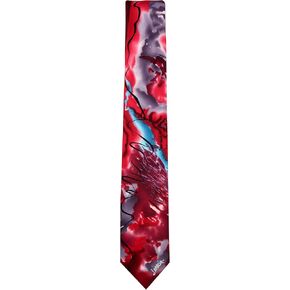 JG-9476 - Jerry Garcia Mens Necktie Ties, Red Gray Blue Pink, One Size