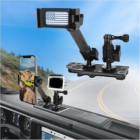 2024 Wrangler JL Dash Phone Mount Phone Holder for 2024+ J eep Wrangler JL Metal Dash Platform Go P ro Phone Mount 2024 Wrangler Cell Phone Holder-Driver Side