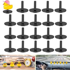 20 PCS Car Flat-billed Yellow Duck Base Display Stand, 1.2 " x 1 " One-piece Plastic Creative Decorative Mounting Stand, Auxiliary Modification Accessories, Suitable for Most Cars (Black)