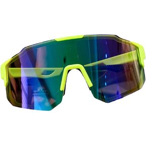 Men Women Outdoor Cycling Climbing Sports Windproof Goggles Ski Goggles Driving UV Protection Sunglasses (Green Frame [Green Blue Mercury Silver])