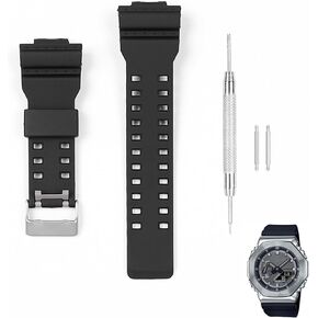 Watch Band Compatible with Gshock,Natural Resin Strap Loop Watch Band Replacement Compatible with Gshock for Men,Balck