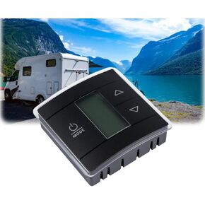 تحديث ترموستات الجدار الترموستات المفرد RV AC ، ثلاث مناطق إدخال ، الإضاءة الخلفية الزرقاء الزرقاء ، الاستغناء عن الذات ، الأسود #3316250.712