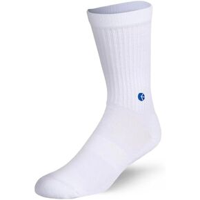 Ethika Boy's Crew Sock | White -Blue Logo-