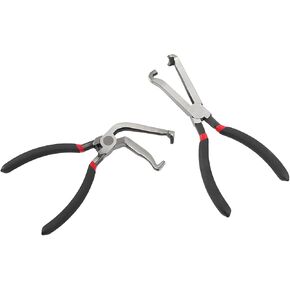 2-Piece Electrical Disconnect Pliers Set for Automotive Fuel Lines & Quick-Release Connectors - Non-Slip Fuel Clip Removal Tools with Straight + 60° Angled Heads (Car Repair Kit)37960 37980