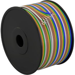 100FT 4-Way Trailer Towing Wiring Harness Bonded Wires Spool Enough 14 Gauge CCA, 4 Wire Replacement Trailer Wire, Ideal for All Basic Wiring Needs（White/Green/Yellow/Brown）