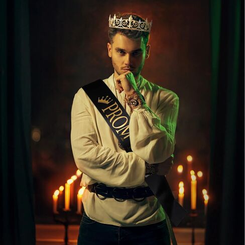 Lyrow 4 PCS Prom King and Queen Crowns and Sashes Struation Prom Prom King and Queen Tiara Sash for Party Favor in Saudi Arabia