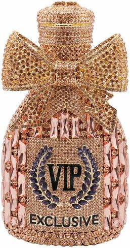 Women Rhinestone Crack Parse Champagne Bottle Bag Bag Bling Diamond Presh Bride Bride for Paty Wedding in Kuwait