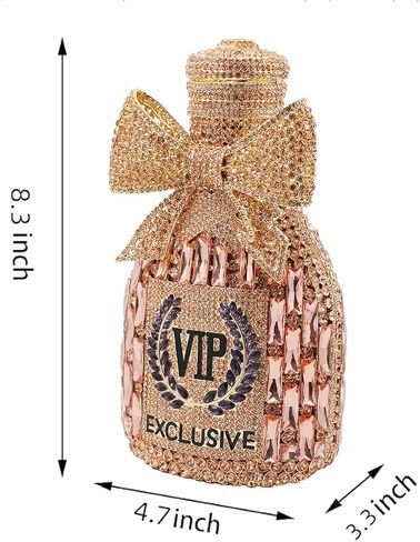 Women Rhinestone Crack Parse Champagne Bottle Bag Bag Bling Diamond Presh Bride Bride for Paty Wedding in Kuwait