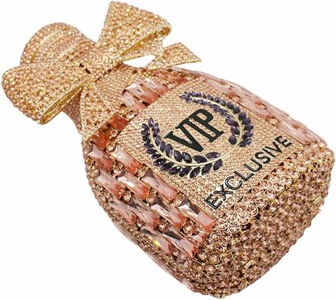 Women Rhinestone Crack Parse Champagne Bottle Bag Bag Bling Diamond Presh Bride Bride for Paty Wedding in Kuwait
