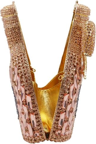 Women Rhinestone Crack Parse Champagne Bottle Bag Bag Bling Diamond Presh Bride Bride for Paty Wedding in Kuwait