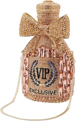 Women Rhinestone Crack Parse Champagne Bottle Bag Bag Bling Diamond Presh Bride Bride for Paty Wedding in Kuwait