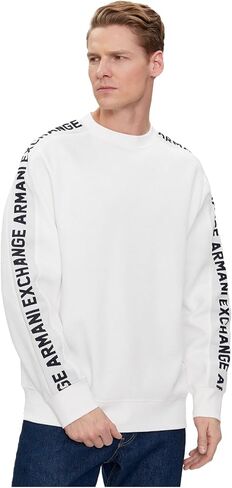 Armani Exchange Men's Long Sleeve Logo Tape Fleece Sweatshirt in Saudi Arabia