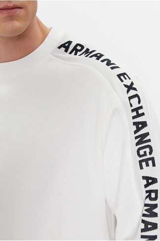 Armani Exchange Men's Long Sleeve Logo Tape Fleece Sweatshirt in Saudi Arabia