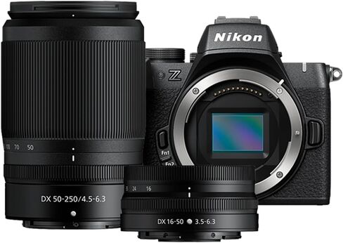 كاميرا Nikon Z 50 بدون مرآة، هيكل 4K DX + طقم عدسات 16-50 مم و50-250 مم 1632، حزمة صانعي الأفلام بما في ذلك مثبت DJI RS 3 Mini Gimbal + حقيبة ظهر للتصوير الفوتوغرافي Deco Gear + بطاقة وبرامج سعة 64 جيجابايت in Saudi Arabia