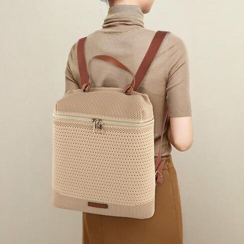 Women Medium Straw Handmade Woven Backpack Casual Daypack Shoulders Bag in Saudi Arabia