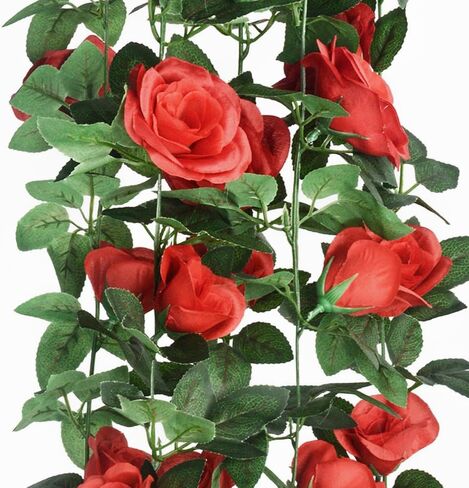 5Pcs(41FT) Flower Garland Artificial Rose Vine Garland Artificial Flowers for Wedding Party Arch Garden Floral Garlands Decor in Saudi Arabia