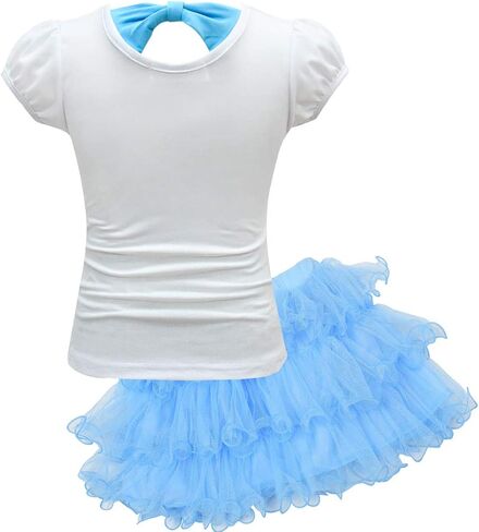 Dressy Daisy Girls Unicorn Clothing Set (Cotton Tee Shirt with Tutu Skirt) Fancy Dress Up Clothes, Blue Pink Purple in Kuwait