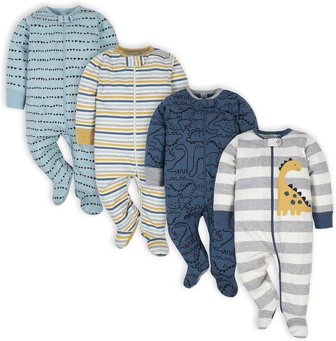 Gerber Baby Boys' 4 Pack Sleep 'N Play Footie, Fox, 3-6 Months in Saudi Arabia