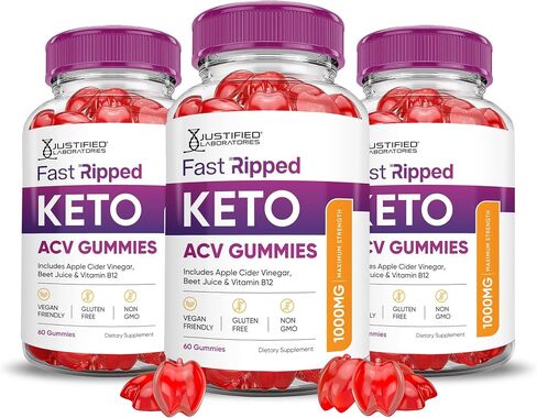 Justified Laboratories (3 Pack Keto Rush Keto ACV Gummies Formula 1000MG Keto Rush Keto Gummies Apple Cider Vinegar Boost Formulated with Pomegranate Beet Juice Powder B12 Vegan Non GMO 180 Gummys in Kuwait
