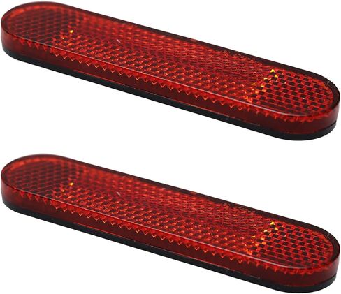 2Pcs 3.78 Inch Red Oval Reflector Stickers, Self-Adhesive Safety Reflectors for Trailers, Trucks, Motorcycles, Bicycles, Cars, Caravans, Boats in Saudi Arabia